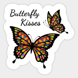 Psychedelic Colorful Butterfly Kisses Sticker